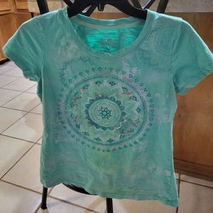 Turquoise Indian flower circle shirt